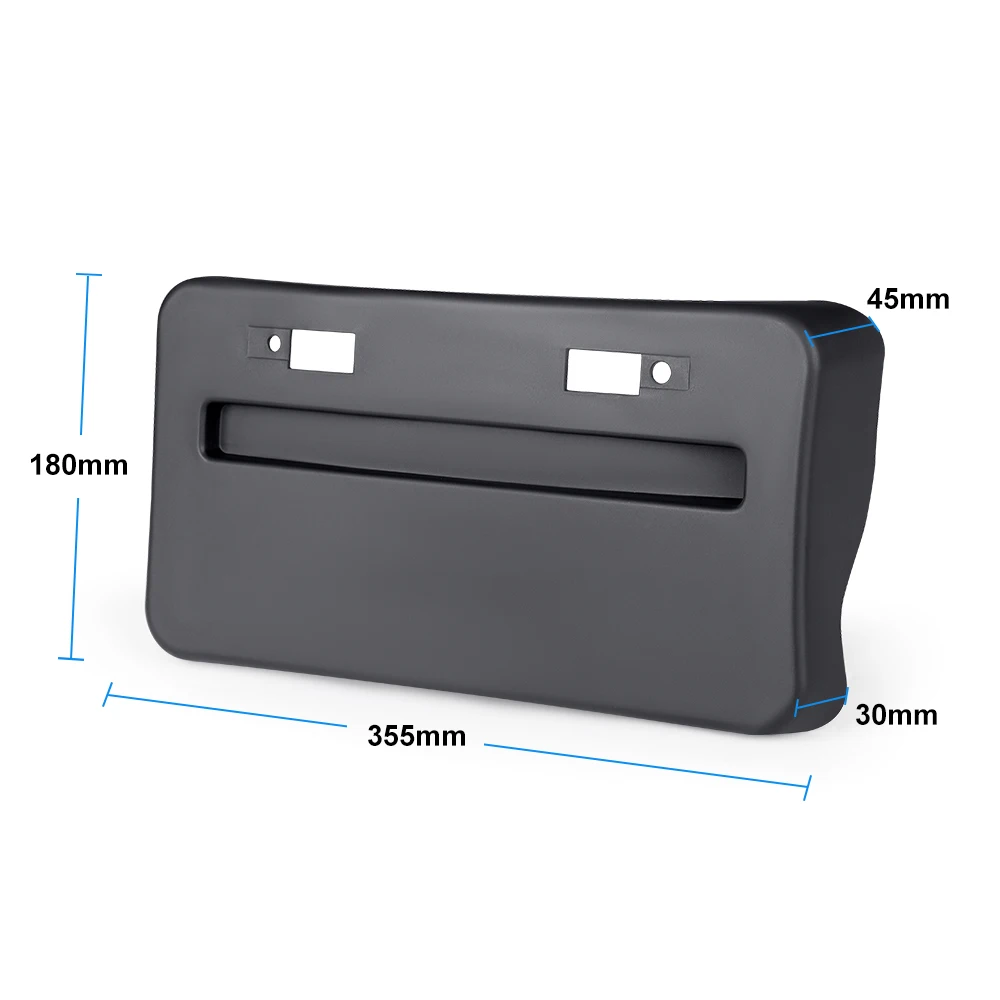 For Mitsubishi Lancer GTS EVO X 2008-2018 Car Front Bumper Look License Plate Frame Relocator Base Black Car Accessories