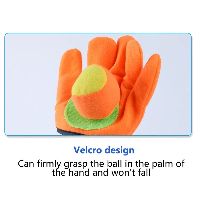 2 pçs luva otário crianças jogo brinquedos ao ar livre adereços jogo pegajoso com 1 bola pegajosa jogar e pegar crianças diversão brinquedo esportivo