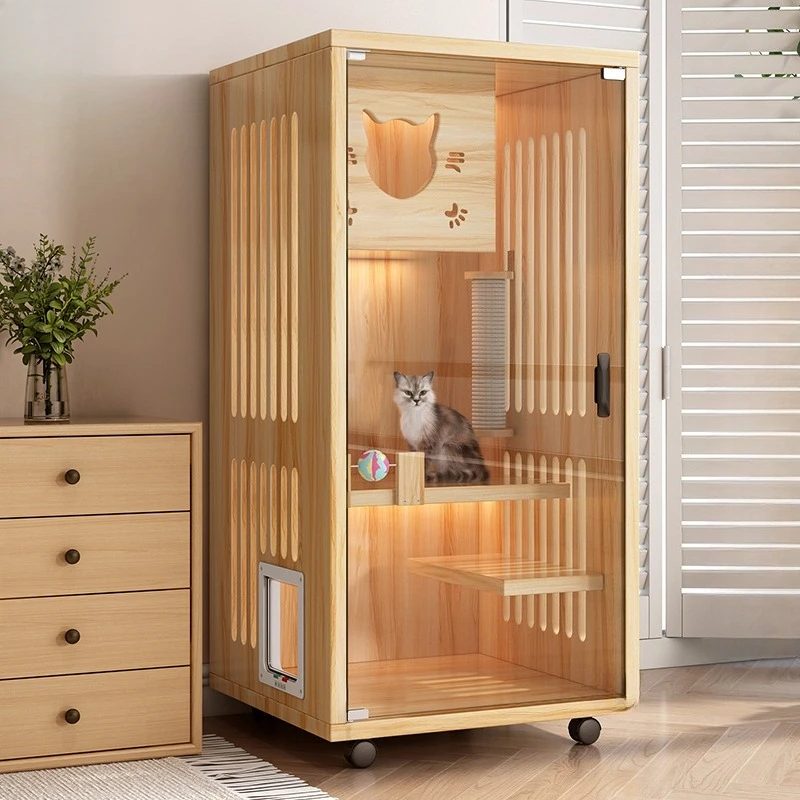 

Cat Villa Home Indoor House Large Free Space Nest Room Cabinet Climbing Frame Integrated