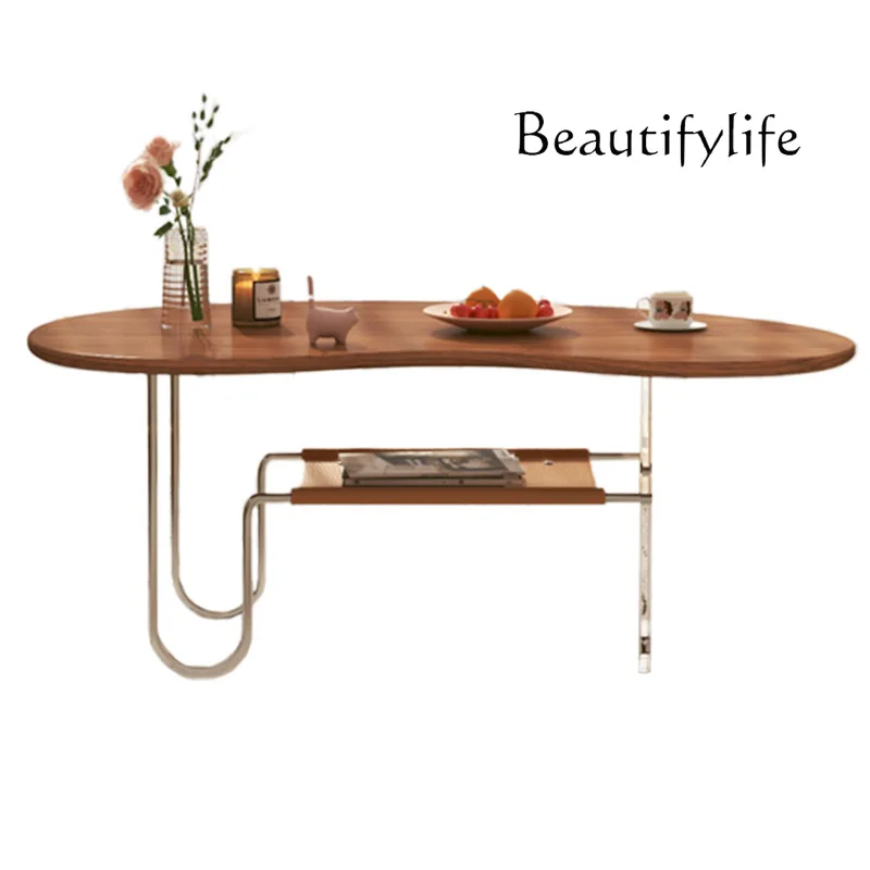 Multi-layer solid wood coffee table creative and simple modern suspended tea table living room household small table