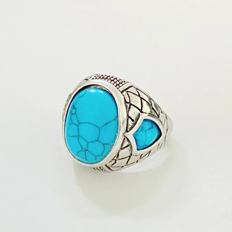 Popular Jewelry: Ethnic Style Retro Alloy Ring for Men and Women, European and American Ancient Silver Ring Jewelry