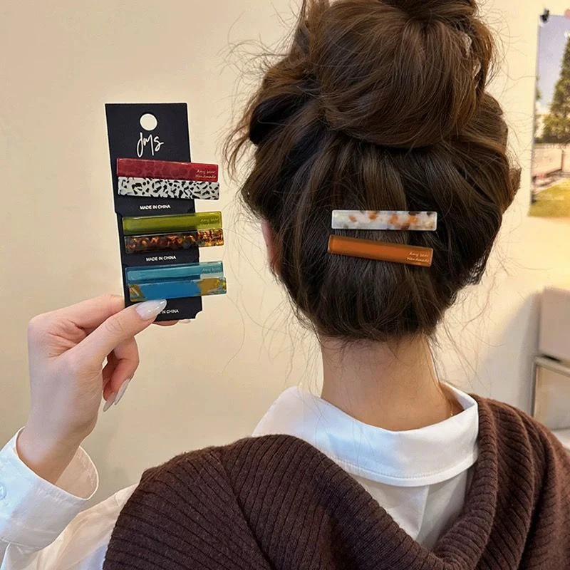 

2pcs/set Acetate Hair Clips Sweet Cute Simple Side Clip For Women Girls Temperament Hair Accessories Gifts