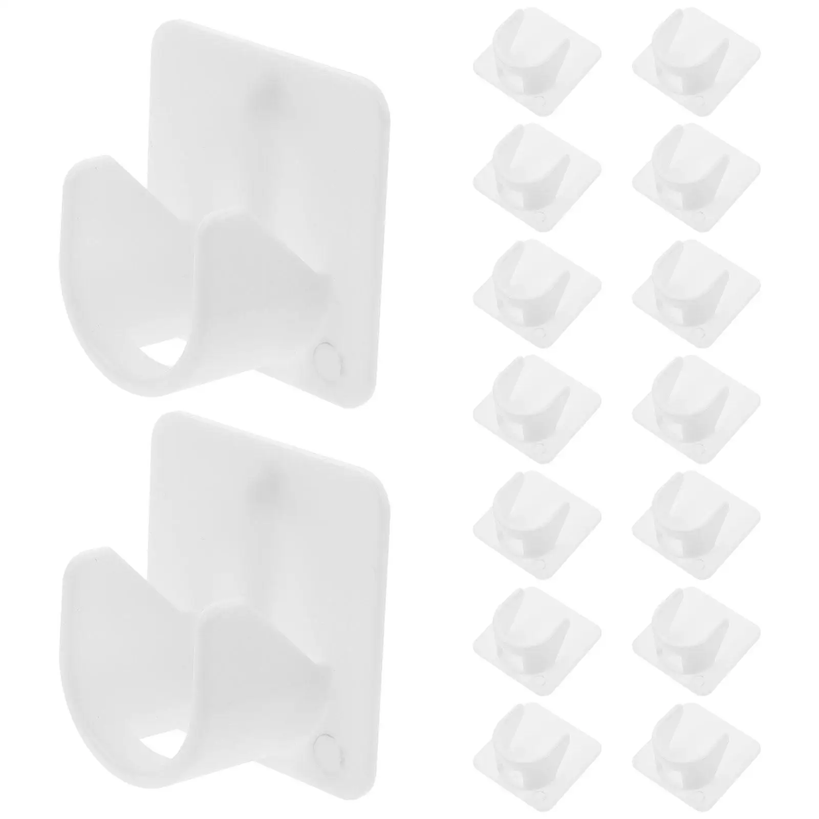 8 Pairs Curtain Hooks Telescopic Rod Nail-free Holders Support Tension Spring Towel White Stands