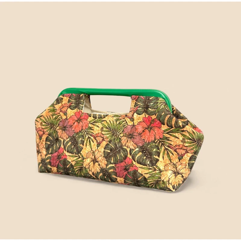 Handtasche mit Obergriff, Clutch aus gewebtem Stroh, Hobo-Tasche in Ahornblatt-Farbblock-Design, Damen-Sommermode-Abendtasche mit Farbkontrast – Detail 11