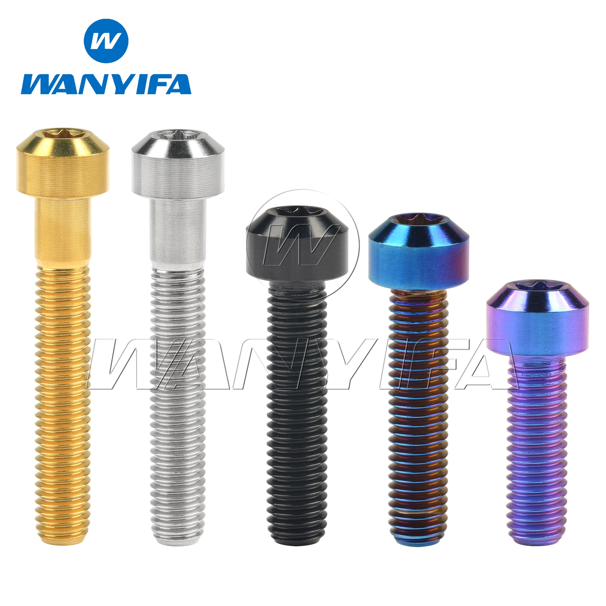 Wanyifa Titanium Bolt M8x10 15 20 25 30 35 40 45 50mm Torx T40 Ti Screws for Motorcycle Car Refit