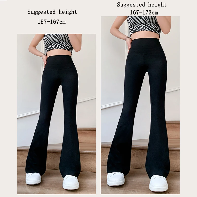 Women Flare Pants Slim High Waist Solid Sexy Shark Flare Pants Elastic Butt Lift Skinny Leggings Fashion Casual Streetwear