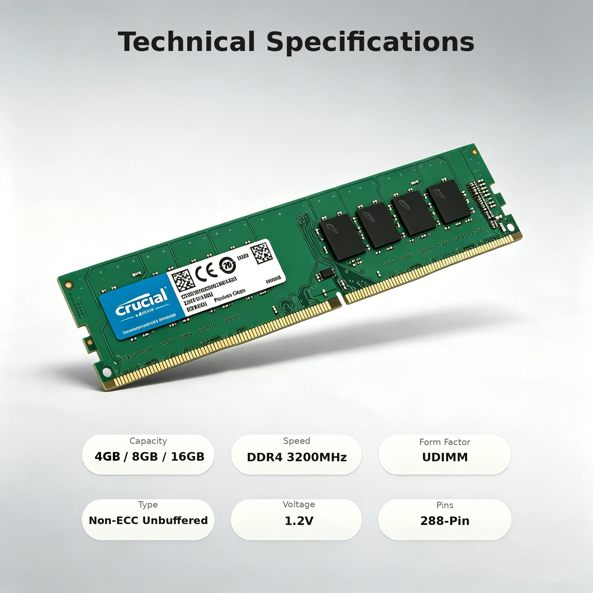 Crucial DDR4 UDIMM 2400/2666/3 - Ddr4 3200 16Gb avis et prix