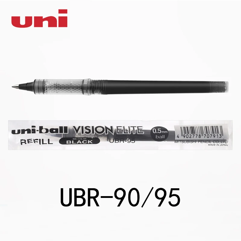 UNI Water-Based Pen Recarga, Caneta à Base de Água, Japão, UBR-95, UBR-90, 0,8, 0,5mm, UB-205, UB-200, 3 pcs, 6 pcs, 12pcs