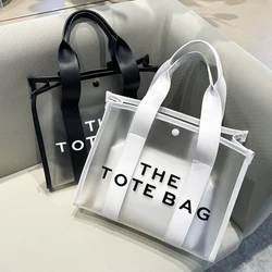 Clear Jelly Tote Bag Designer PVC Handbags Luxury Brands Shoulder Bags for Women Summer Waterproof Travel Beach Bag Shopper Bags