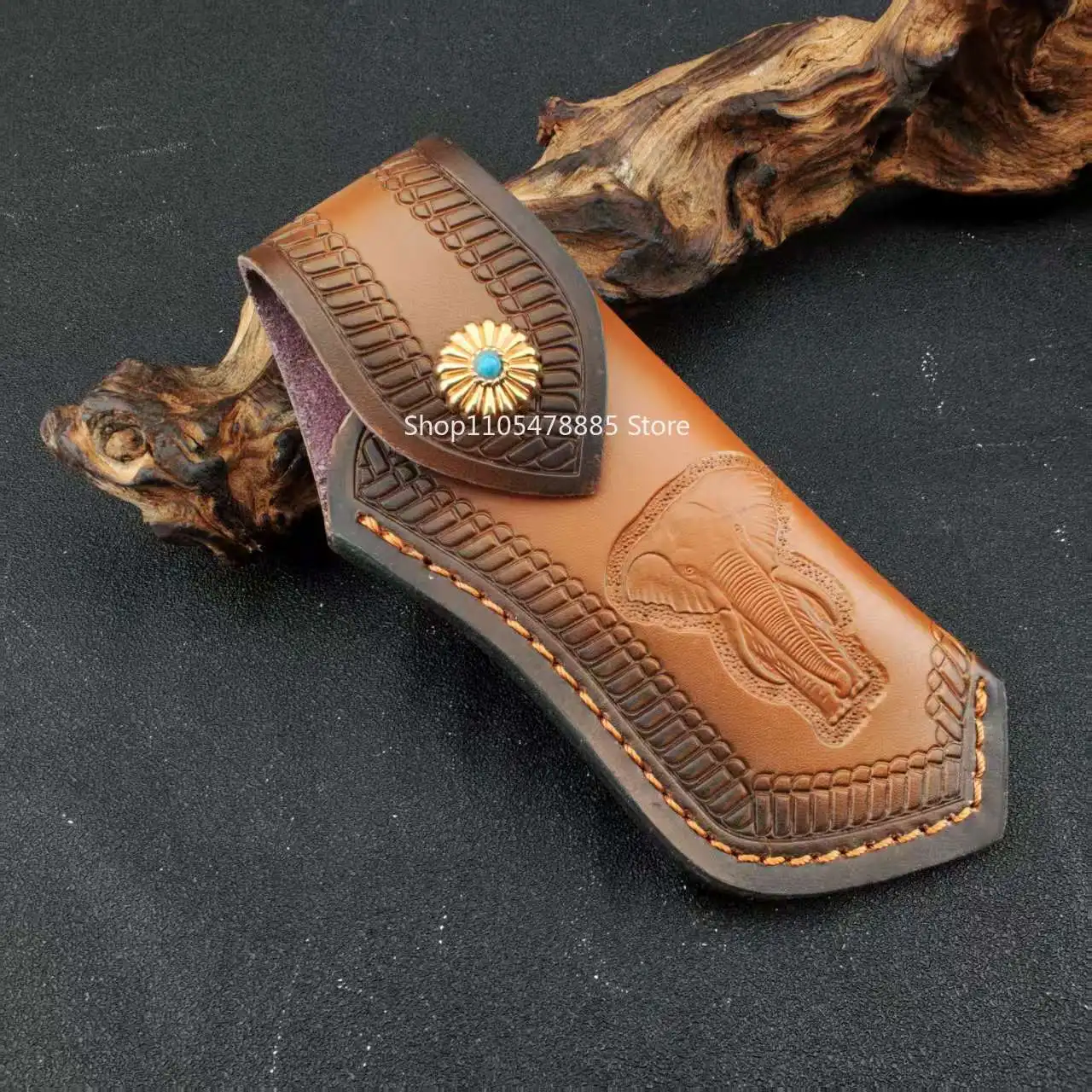 Leather Sheath Outdoor Tools Pouch Holder Cowhide Scabbard Essential Outdoor Folding Knife Holster Waist Belt Case Sheath