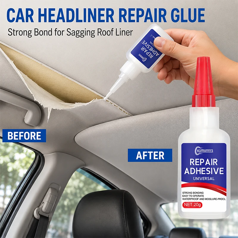 PU Leather Repair Glue, Car Interior Crack Repair Gel for Dashboard, Door Trim and Center Console