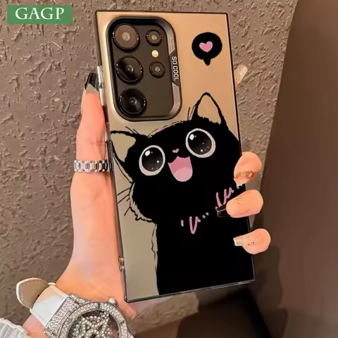 A55 Cartoon Case Ultra Thin PC Plating Cases for Samsung Galaxy A56 A15 A35 S25 Ultra S24 S23 Plus S22 S21 S20 FE Note 20 Cover