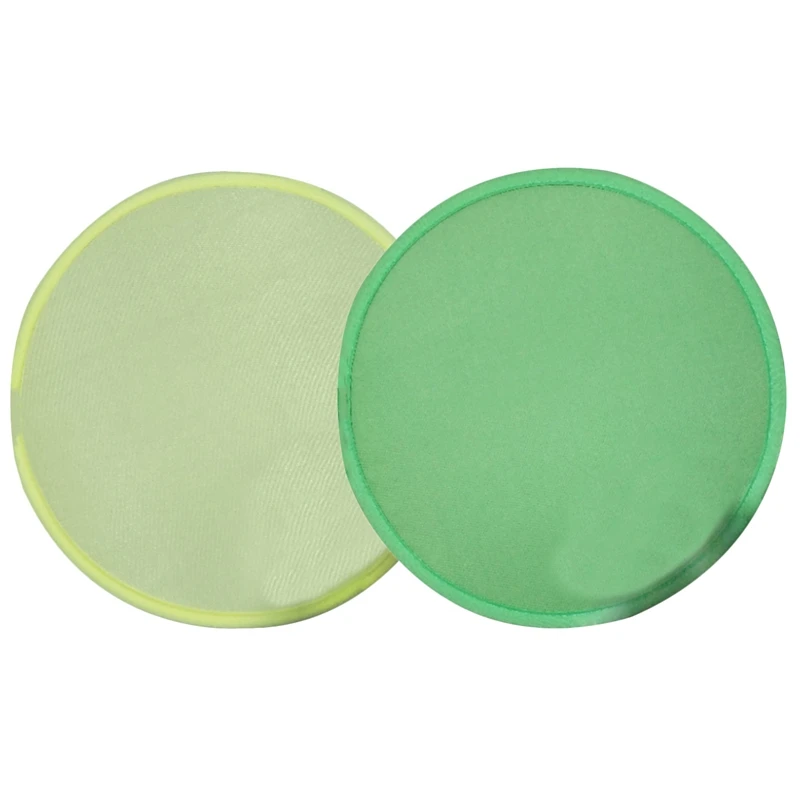 2 Pcs Foldable Round Fan Portable Easy To Use And Take Up No Space, 1 Pcs Green & 1 Pcs Yellow