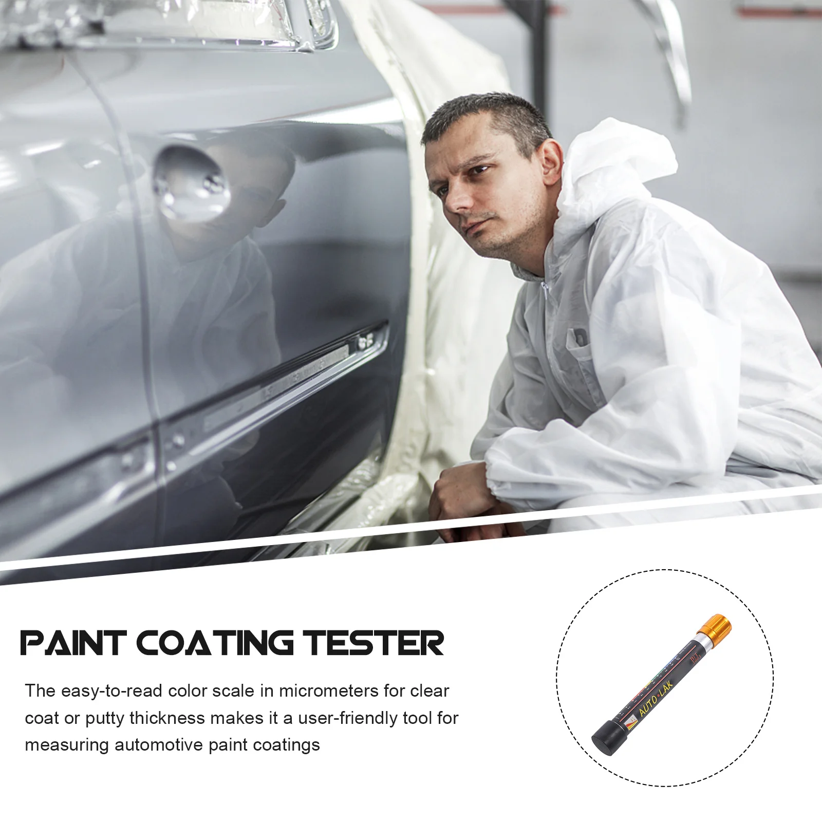 جهاز اختبار طلاء جسم السيارة، أداة تفصيل طرف بلاستيكي للكشف عن السيارات TOPPERFUN #6