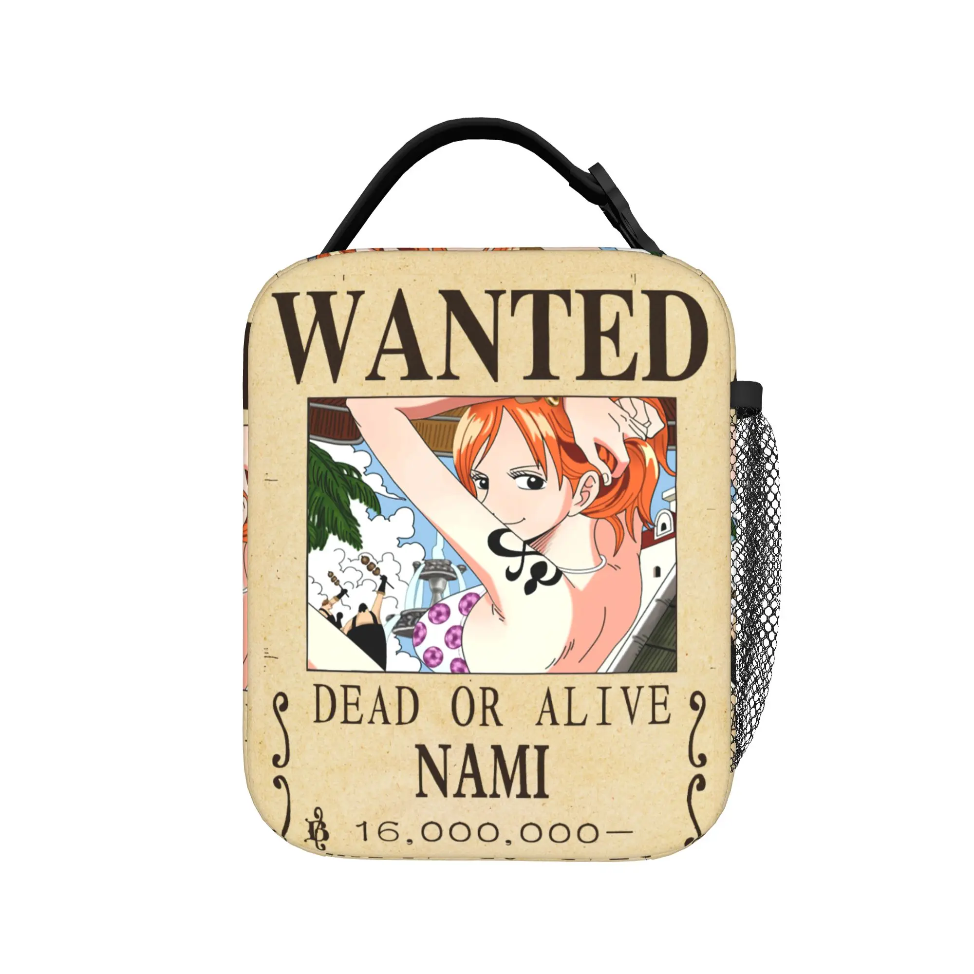 Ones Pieces Anime Wanted Posters Thermal Insulated Lunch Bags Nami Portable Food Container Bags Thermal Cooler Lunch Boxes