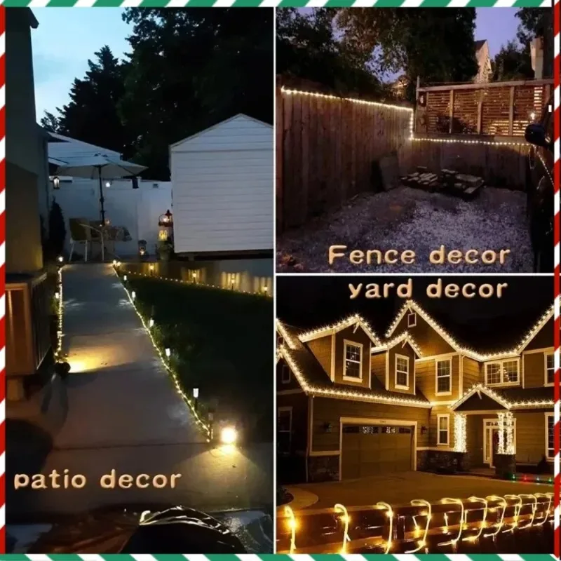 

7M 50 LED Solar Tube Rope LED Light Outdoor Garden Christmas Decoration Fairy Strip String Xmas Lighting