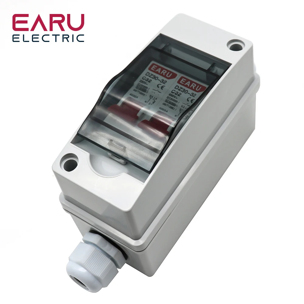 DZ30-32 DPN 1P+N Mini Circuit Breaker MCB16A 20A 25A 32A Din Rail Mounting Cutout Miniature Household Air Switch  Combiner Box