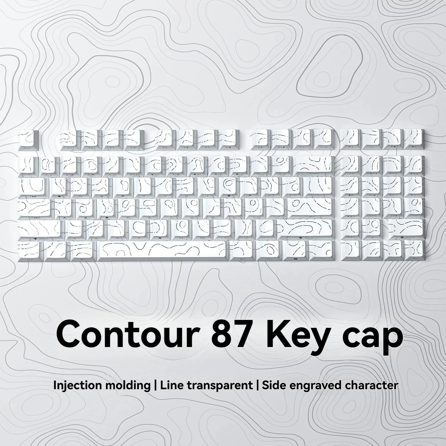 

Contour Line Theme Keycaps Set PBT Cherry Profile Custom Original Line Light-transmitting Keycaps for Mechanical Keyboard Gift