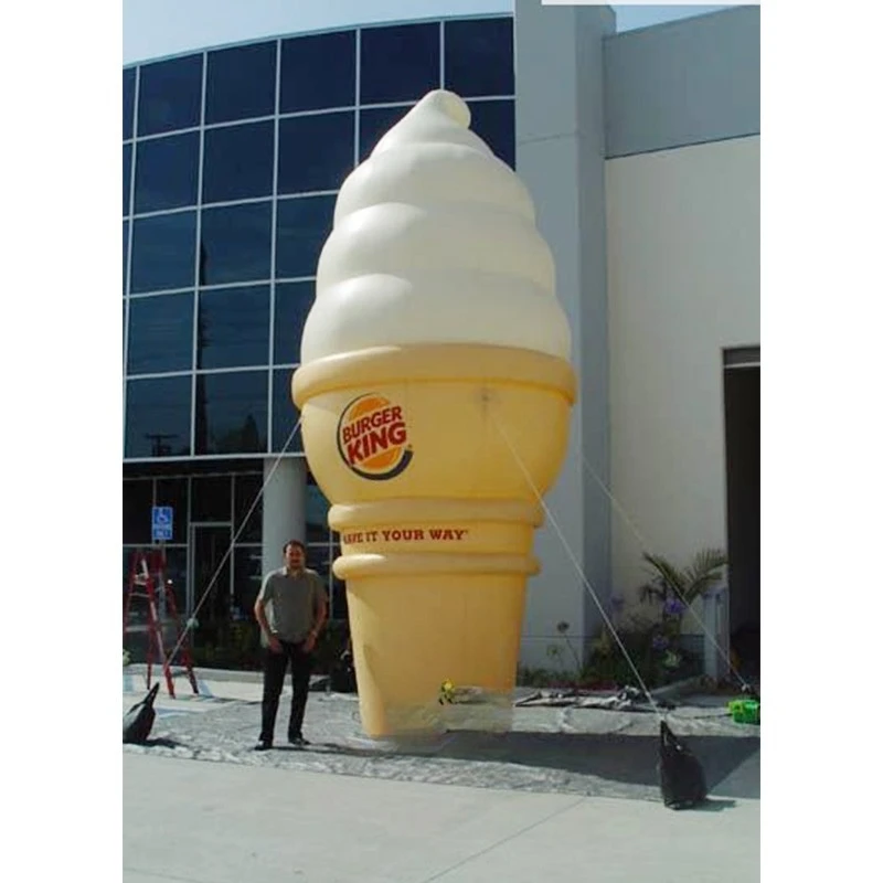 

Light Emitting Diode Inflatable Ice Cream Model Inflatable Ice Cream Cone Advertisement