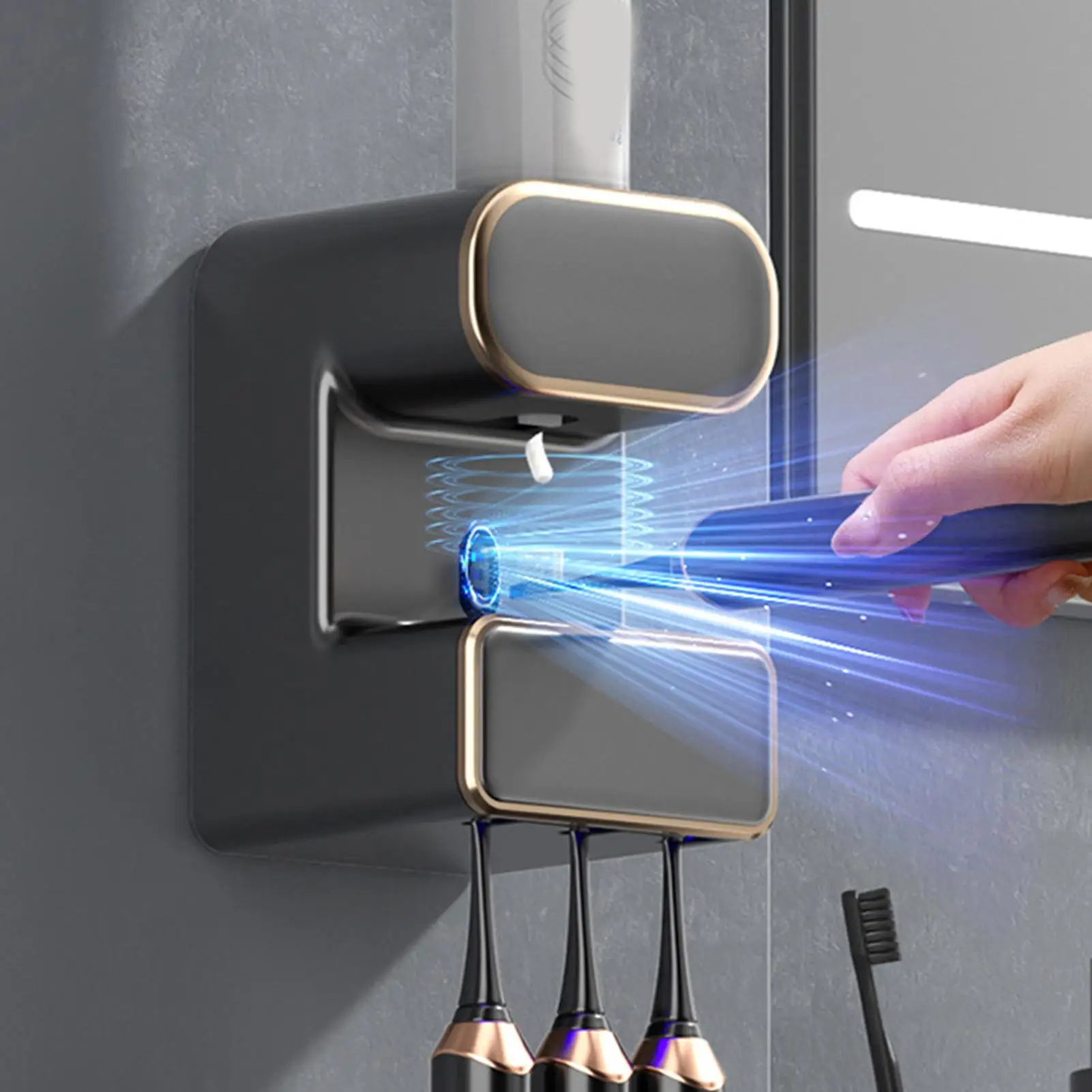 

Электрический дозатор зубной пасты, умная подставка для зубной пасты, диспенсер для ванной комнаты, органайзер для зубных щеток для ванной комнаты, домашнего душа, общежития