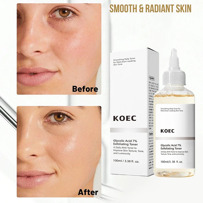 تونر تجديد حمض الكوجيك والكركم 7% تونر تقشير حمض الجليكوليك لتفتيح البشرة وترطيبها حتى نسيج لون البشرة