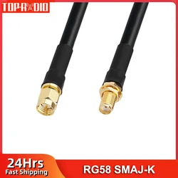 SMA Male to SMA Female RG58 Cable 50 Ohm SMA Plug 3G 4G WiFi Antenna Extension RF Coaxial Cable 30cm 50cm 1M 2M 3M 5M 10M