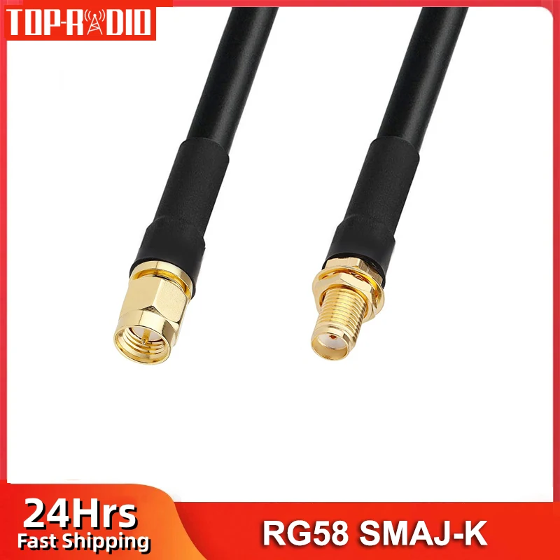 SMA Male to SMA Female RG58 Cable 50 Ohm SMA Plug 3G 4G WiFi Antenna Extension RF Coaxial Cable 30cm 50cm 1M 2M 3M 5M 10M