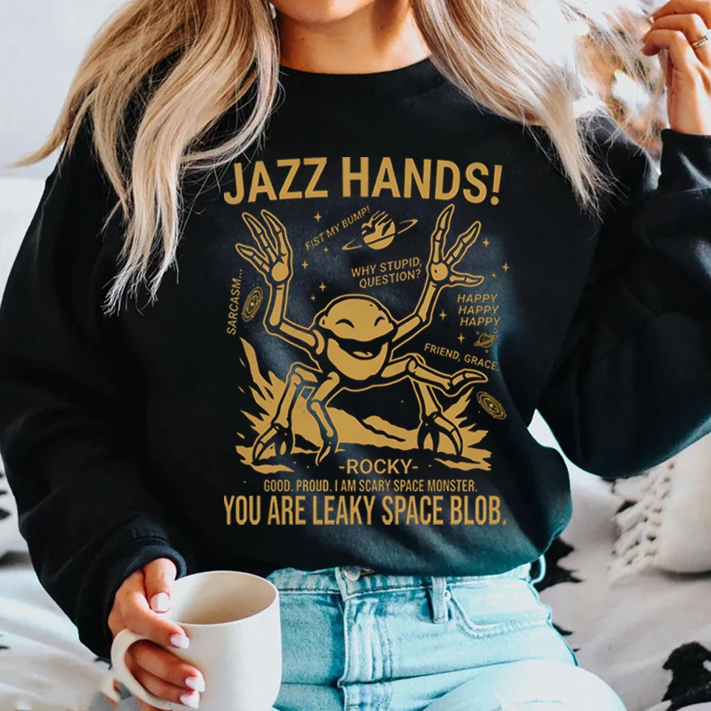 Vintage Project Hail Mary Rock Sweatshirt You Sleep I Watch Shirt Andy Weir Dr Grace Jazz Hands Sweater Sci-fi Novel Sweatshirts