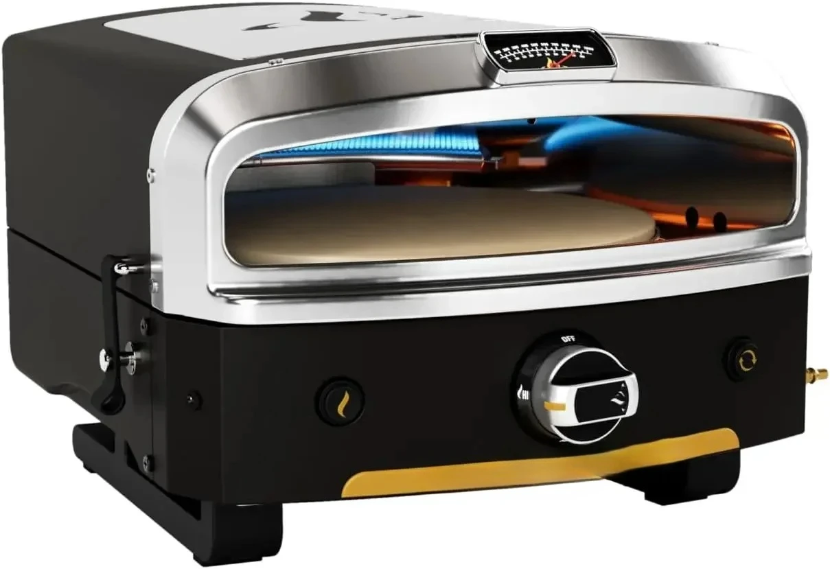 APropane Gas-Pizzaofen für den Außenbereich mit rotierendem Kochstein | Tragbares Gerät für alle Outdoor-Küchen
