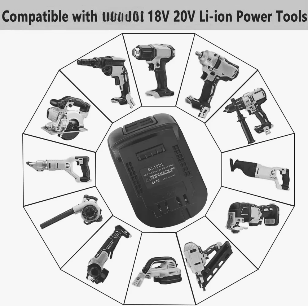 Adapter konwerter akumulatorów BS18DL do elektronarzędzi akumulatorowych DeWalt 18V/20V (MAX) litowo-jonowych, kompatybilny z akumulatorami litowo-jonowymi Bosch 18V — zdjęcie produktu 4
