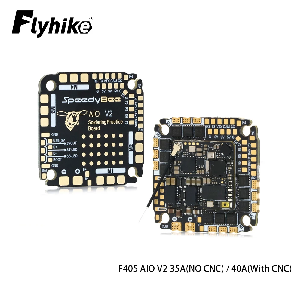 

SpeedyBee F405 AIO V2 35A without CNC / 40A with CNC 25.5x25.5 3-6S Flight Control and ESC Integrated Model Aircraft Controller
