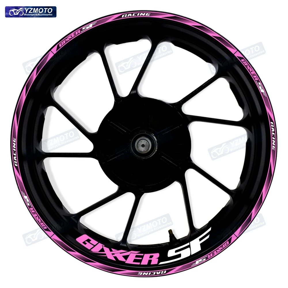 

For GIXXER SF Motorcycle RACING Front And Rear Wheel Hub 17 Inch Sticker Waterproof Reflective Rim Decal Stickers Decorate