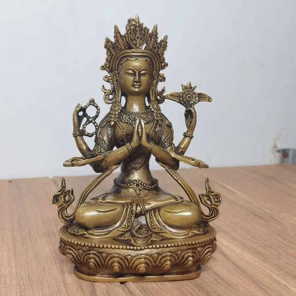 Four-armed guanyin bodhisattva god Statue Sculpture Figurines Home Garden Decoration Statues For House