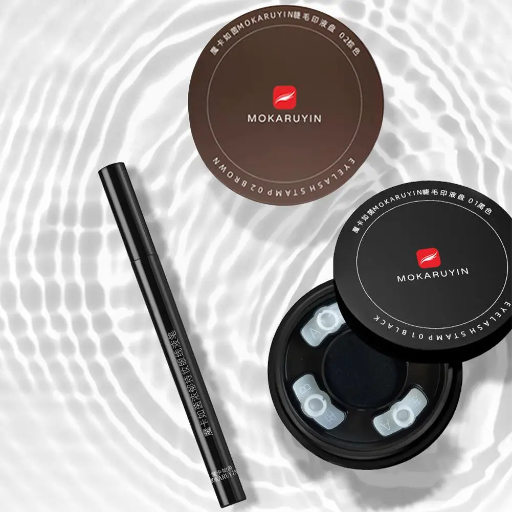 下まつげスタンプ アイライナー 防水 汗に強い 初心者でも落ちにくい 簡単パック学習 2-in-1 カラーコンボ A0Y2