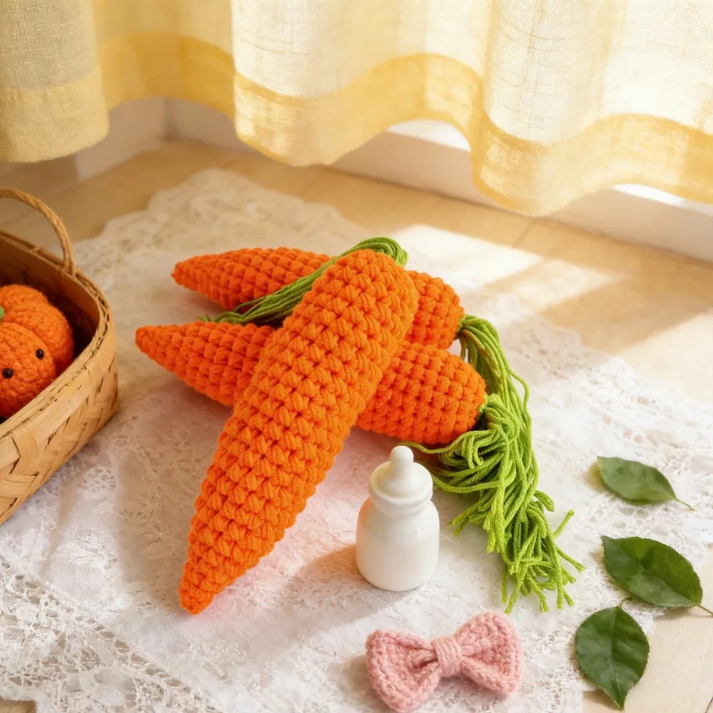 Kids Photography Props Hands - Crocheted Wool Fruits & Vegetables Gifts