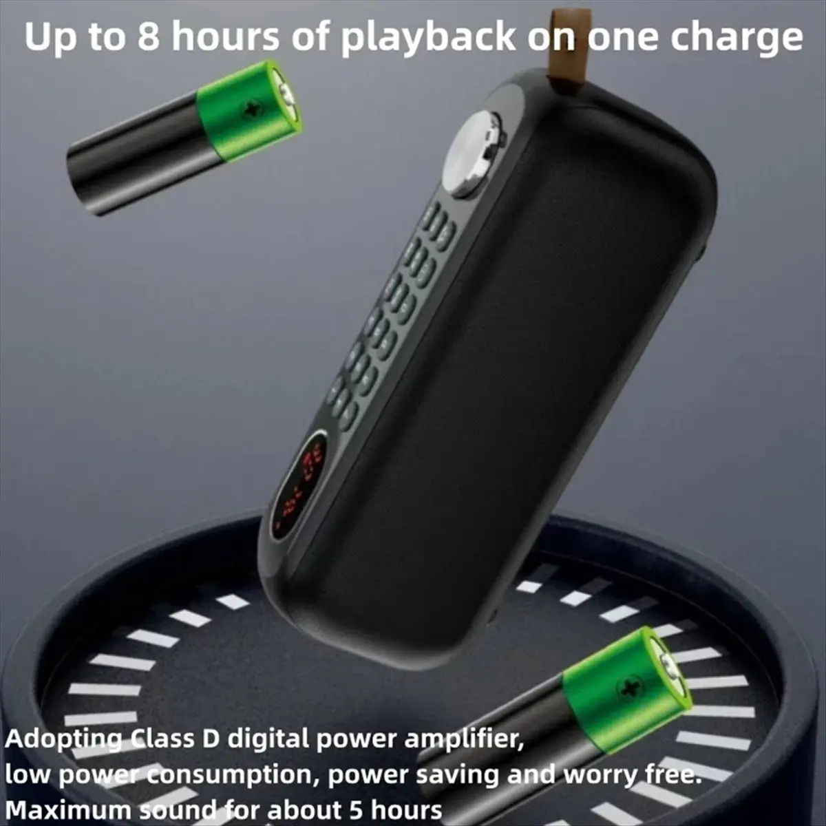 Portable Bluetooth Speaker Outdoor Bass Wireless Speaker FM Radio Knob Volume Adjustment USB Player Phone Call Black