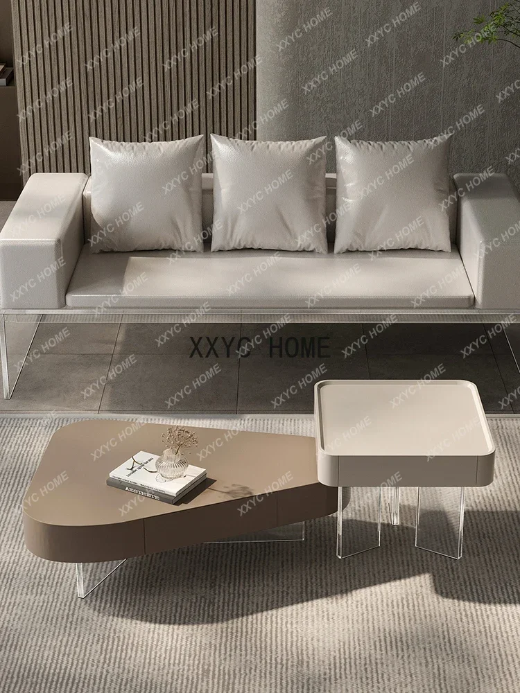 Combined Tea Table Small Living Room Home Acrylic Table Mobile Side Table High-End Design