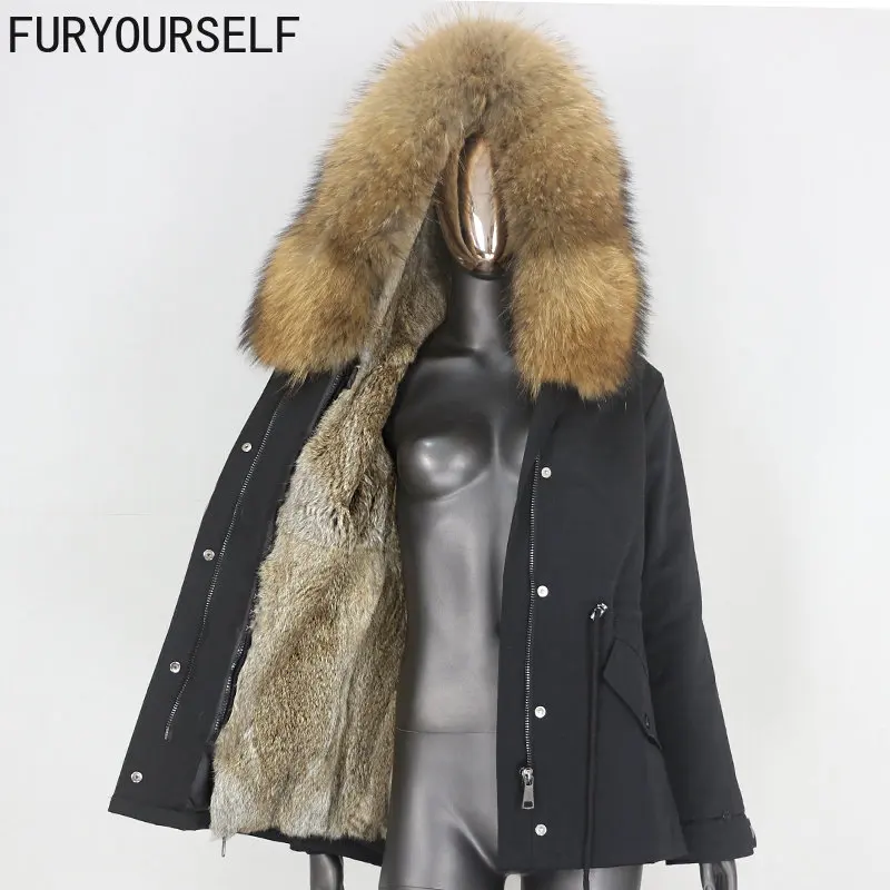 

FURYOURSELF 2023 короткая Водонепроницаемая Парка женская зимняя съемная