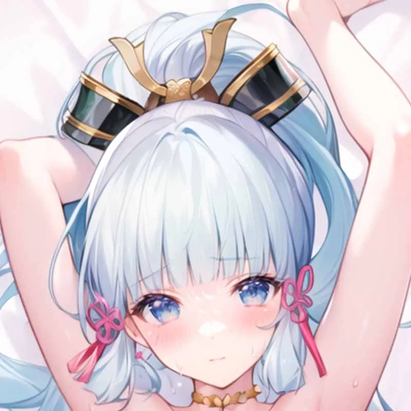 Dakimakura Anime Pillow Cover Kamisato Ayaka Double Sided Print 2Way Cushion Cover Xmas Gifts