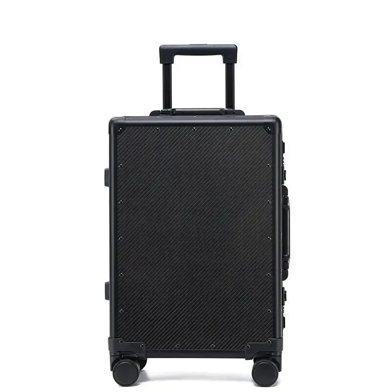 New High-End Carbon Fiber Spinner Suitcase Aluminum Frame Trolley Case Cabin Business Luggage with Wheels 20 Inch Boarding Box