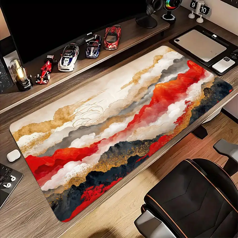 Buntes Muster Mauspad XXL Computerzubehör Büro Spiel Tischmatten Gummi Anti-Rutsch-Gaming-Tastatur Mauspads Schreibtischunterlagen