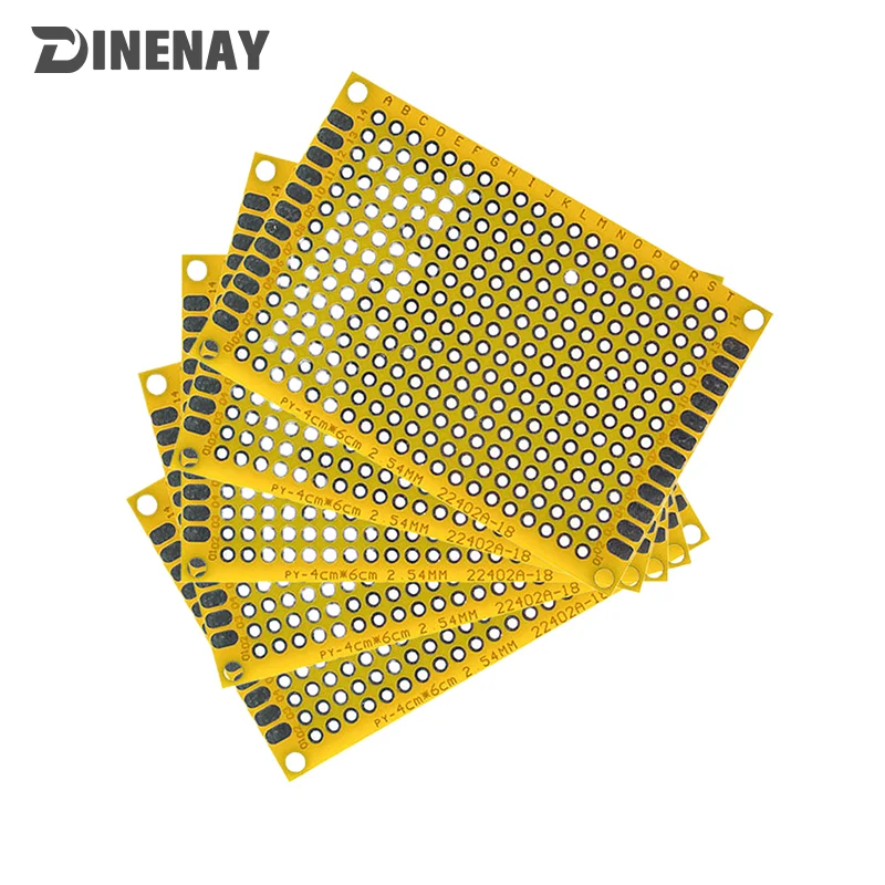 5PCS PCB Breadboard Yellow Protoboard Board Plated Universal Board Double Sided Board