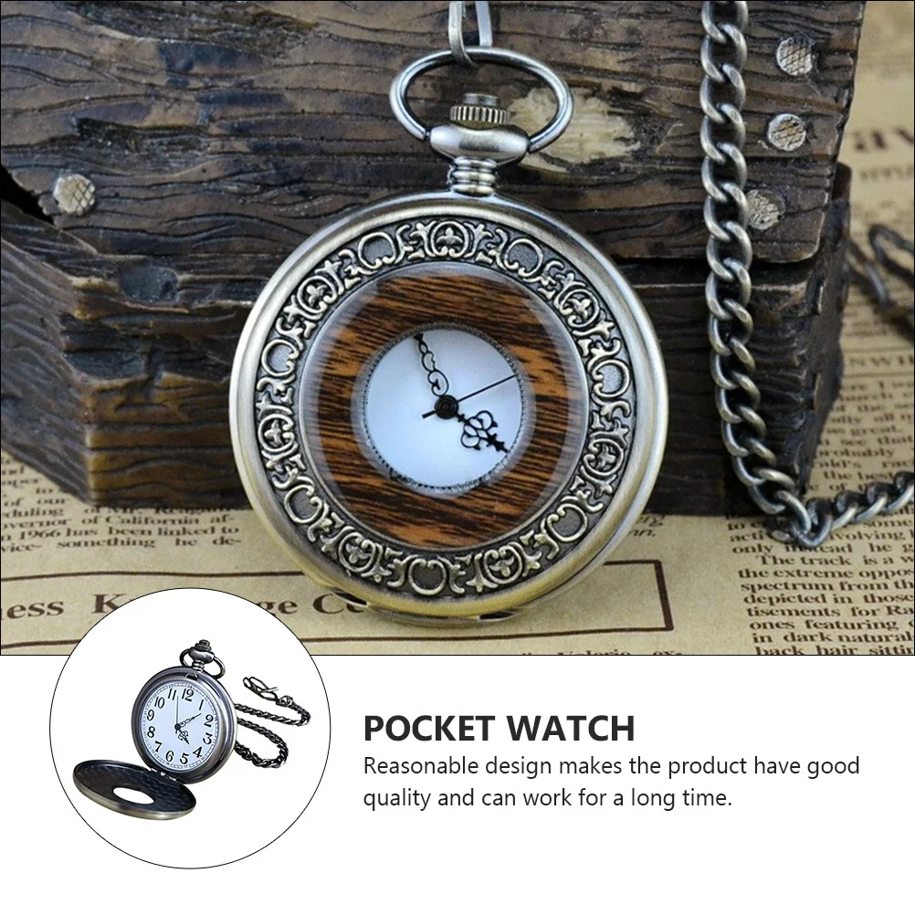 خمر البرونزية كوارتز ساعة الجيب تصميم جوفاء للأب الزوج هدية سلسلة قلادة الرجعية سبيكة ساعة #3