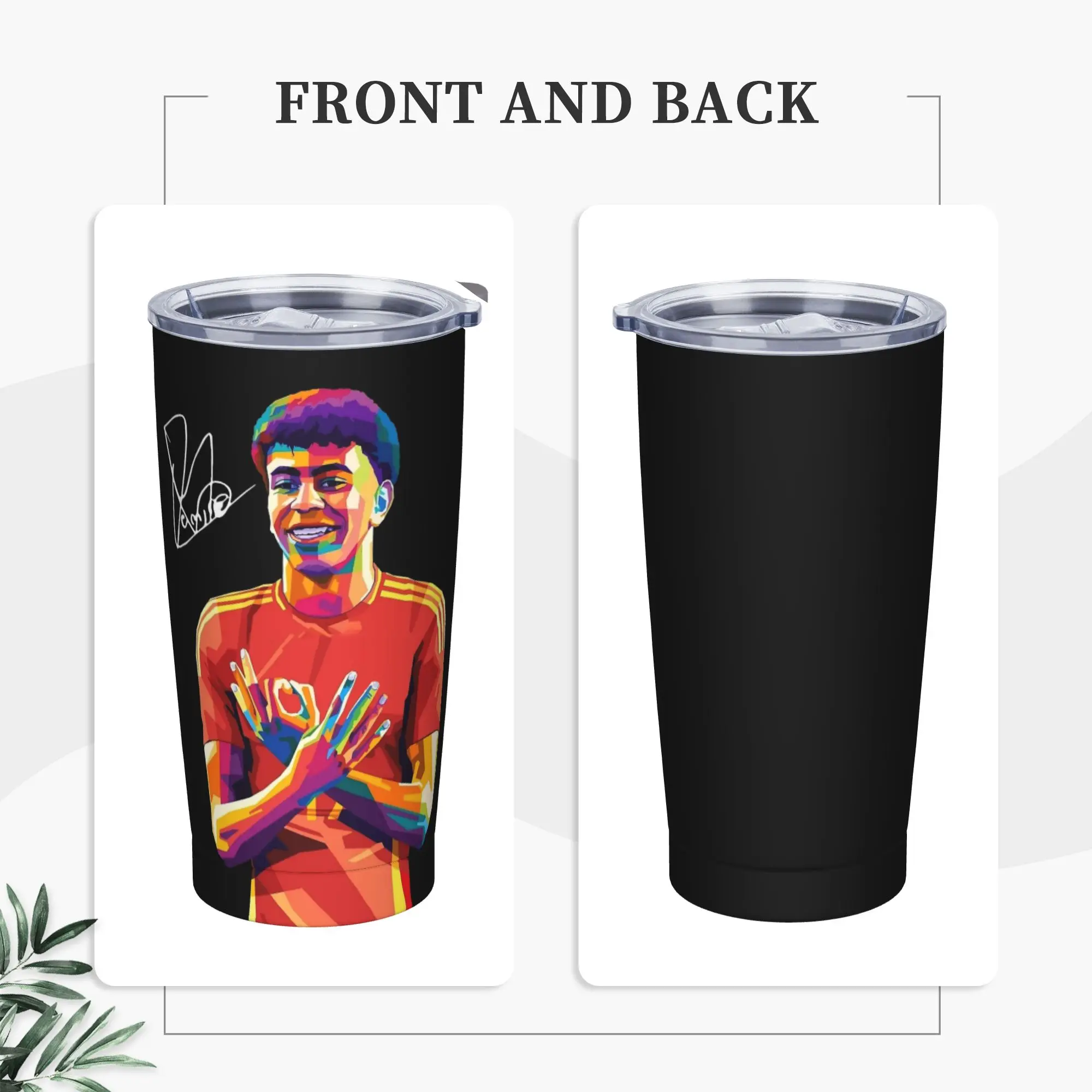 Lamine Y-Yamal Tumbler Vacuum Insulated Football Soccer Thermal Cup Vacuum Flask Double Wall Mugs Water Bottle, 20oz