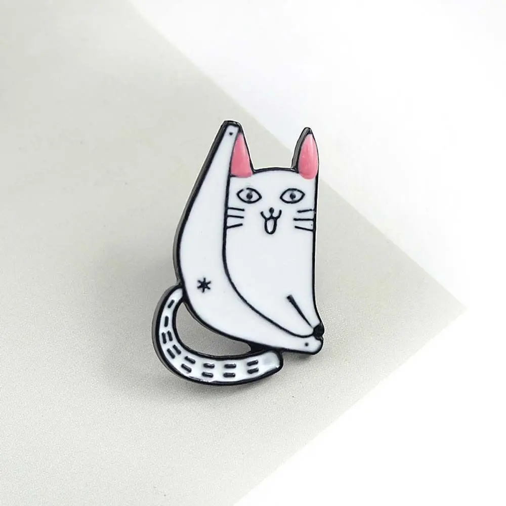 Gift For Women Men Collar Brooch Lapel Pin Badge Pin Long Tail Kitten Cat Brooch Brooches Pin Lapel Brooch Enamel Pin