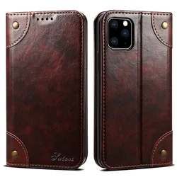 Classic Wallet Flip Genuine Leather Case For Iphone 15 14 13 12 11 Pro X Xs Max Xr 7 8 Plus Magnetic Book Flip Phone Cover Bag