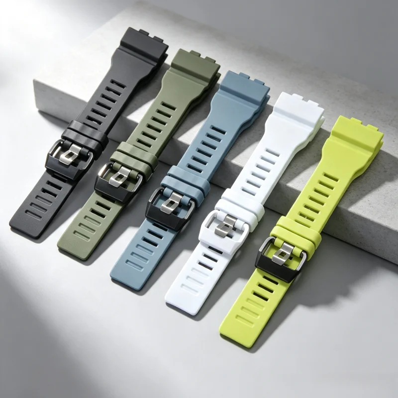 Watch Band For G-shock 5554 GBD-800-2/uc 3464 Multi Black Color Resin Strap Watch Accessories