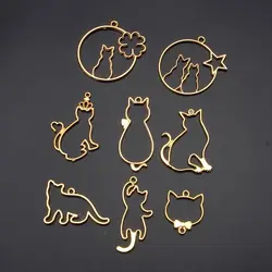 8 Pcs Exquisite Hollow for Pendants Metal Frame Charm with Epoxy Resin Supplies Alloy Open Back Bezel Pend