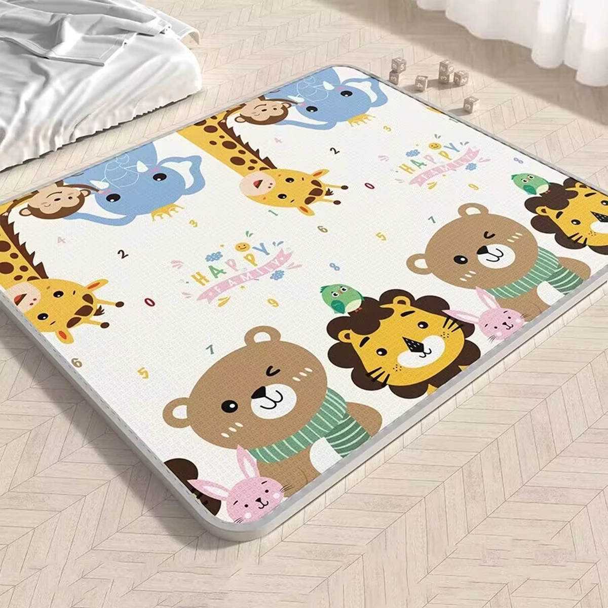 Tikar bermain bayi dipertebal 1/0, 5cm karpet edukasi anak-anak di kamar anak Climbing Pad karpet aktivitas permainan tidak beracun