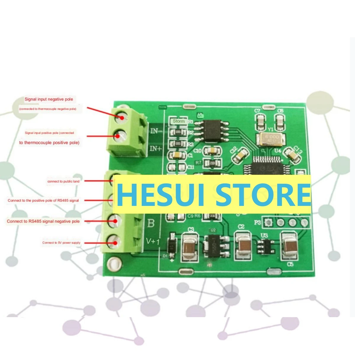 MAX6675 Temperature sensor acquisition module type K thermocouple module RS485 MODBUS communication